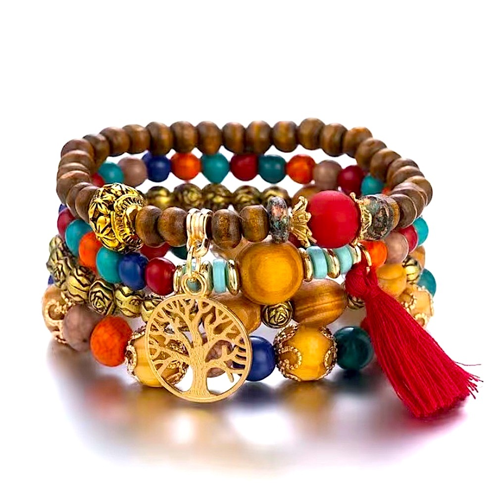New Tree of Life pendent bracelet set 4 pcs.
